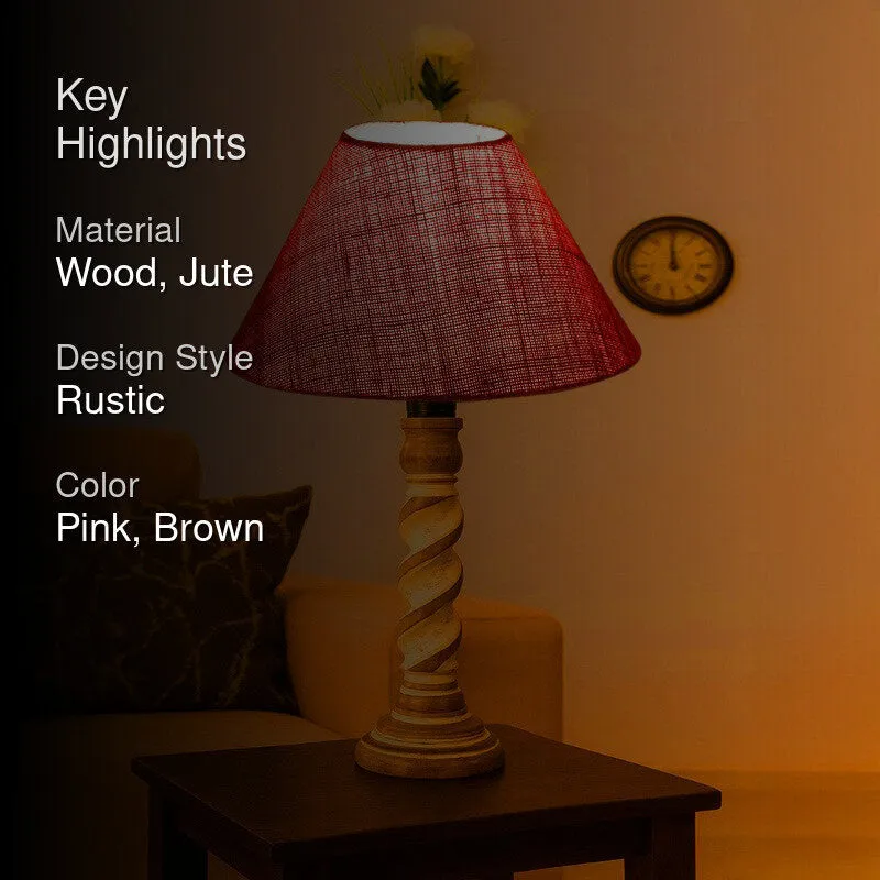 Modera Zyve Wooden Table Lamp - Pink media 2