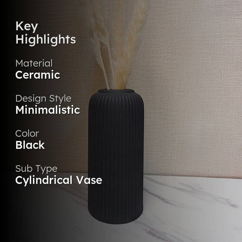 Harmona Ceramic Vase - Black media 2