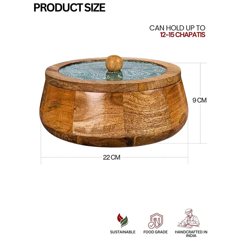 Rasva II Wood Roti Box - Teal media 9