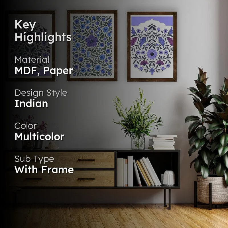 Royal Botanica Paper Wall Painting With Frame - Brown media 2