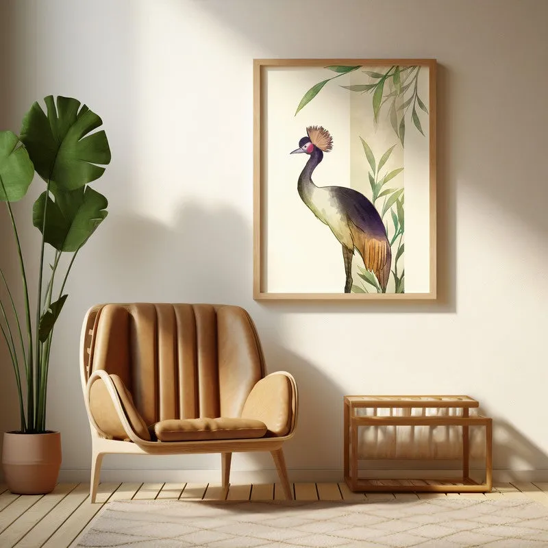 Tranquil Perch Botanical Archival Paper Wall Art - Natural Brown Frame media 3