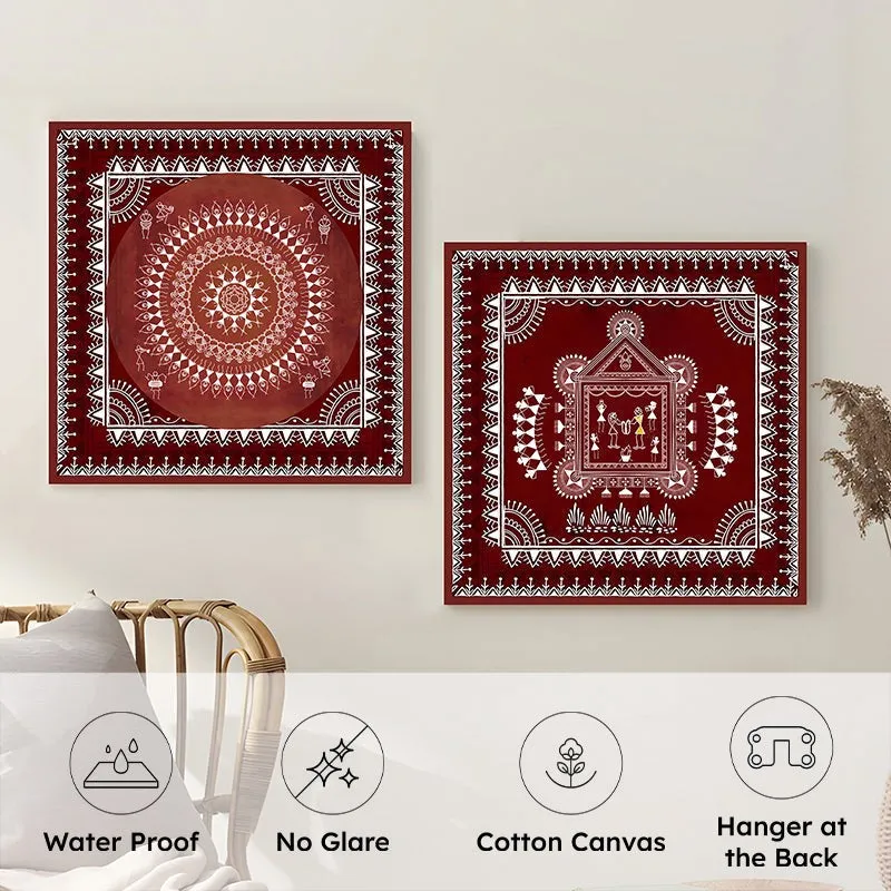 Tribal Motif Wall Art - Set Of Two media 6