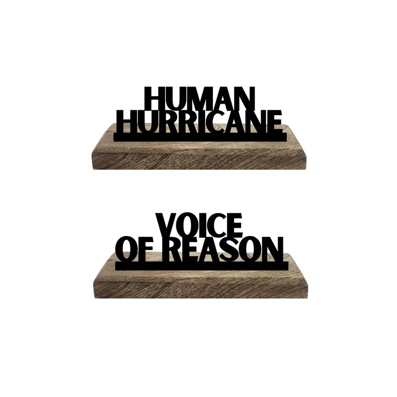 Human Hurricane Typography Showpiece - Set Of Two media 4