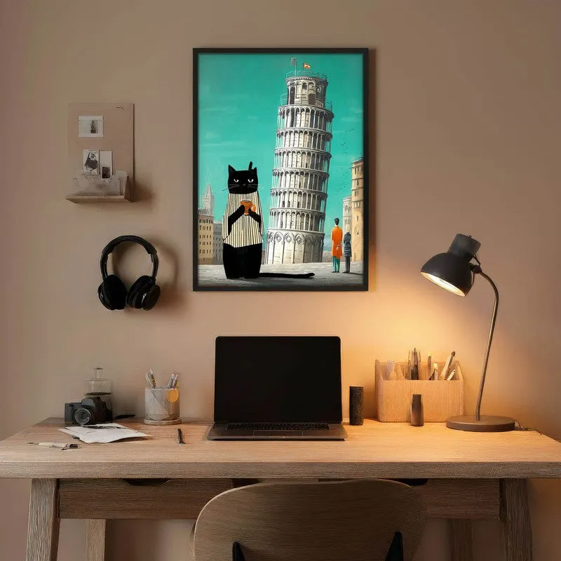 Mystic Cat Brew Wall Painting With Frame media 6