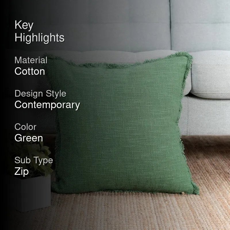 Textured Olive Green Cushion Cover media 2