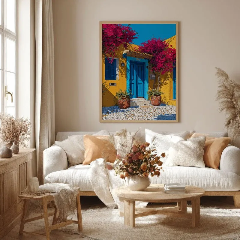 Terra Bloom Canvas Wall Painting - Brown Frame media 4