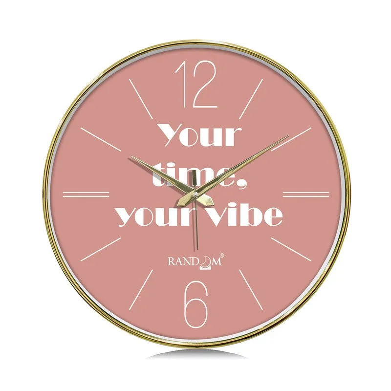 Good Vibe Round Analog Wall Clock - Peach media 3