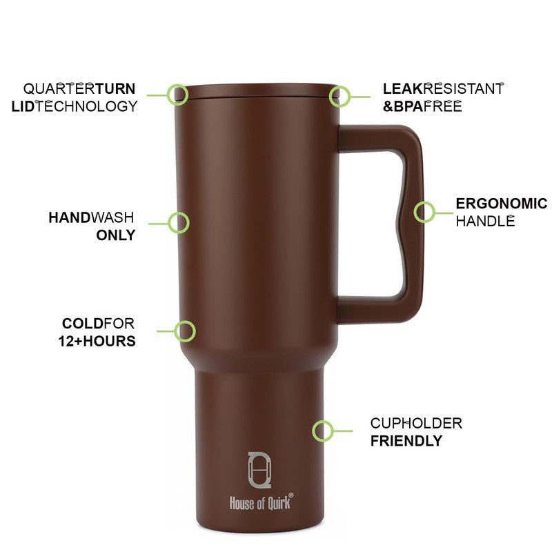 TerraTone Stainless Steel Tumbler (1200 ML) - Brown media 6