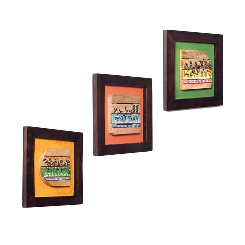 Warli Wrap Wall Art - Set Of Three media 4
