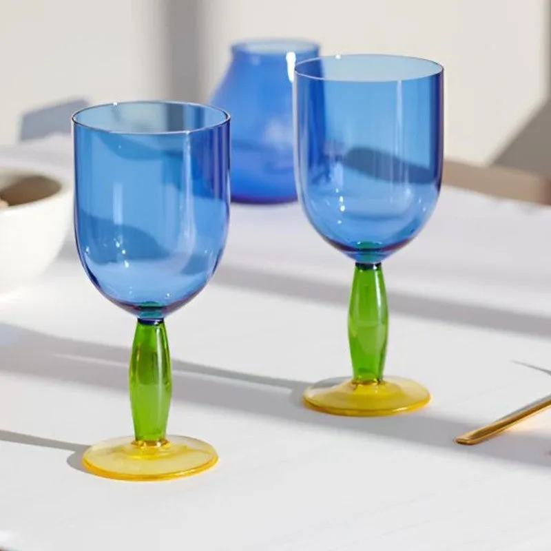 Azure Glow Goblet Glass(280 mL) - Set Of Two media 1