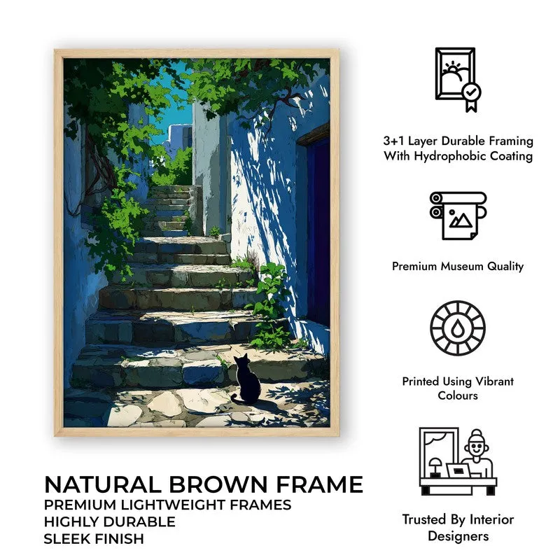 Old Town Canvas Wall Painting - Brown Frame media 10
