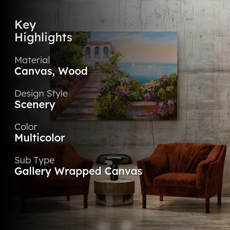 Summer Seascape Canvas Wall Painting - Gallery Wrap media 2