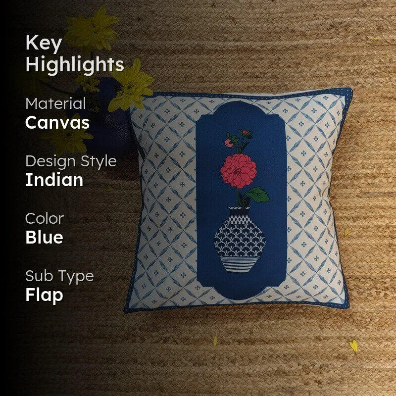 Indigo Pottery Cushion Cover - Dark Blue media 2