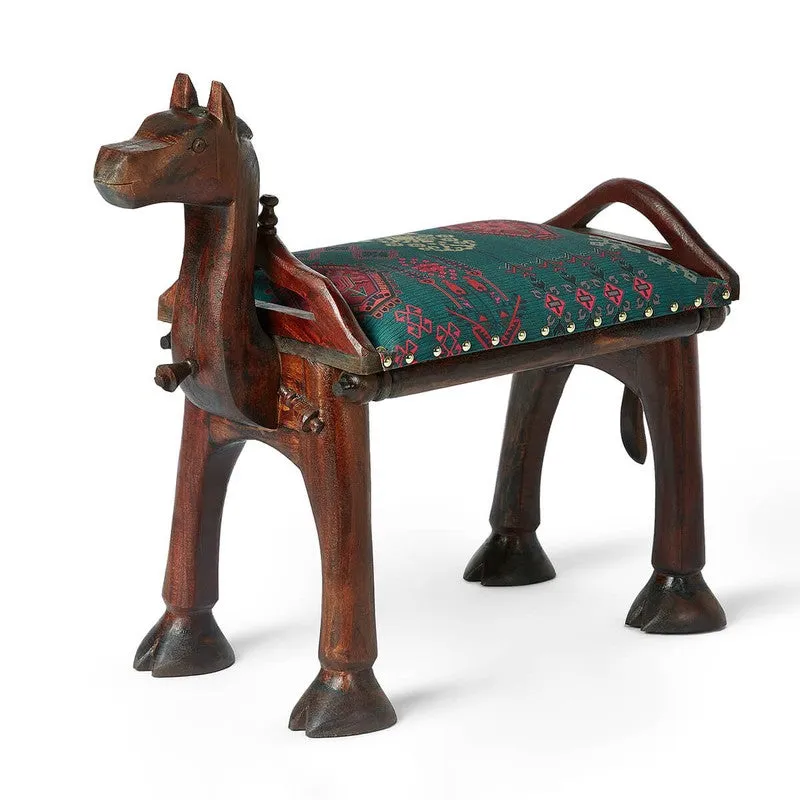 India Circus Acacia Wood Mirage Camel Pouffe media 3