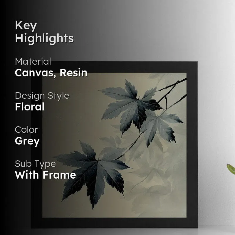 Shades Of Leaves Wall Art With Resin Frame media 2