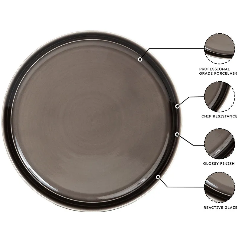 Caspian Porcelain Dinner Plate (Grey) - Set Of Six media 4