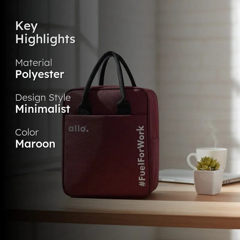 Unira Polyester Lunch Bag - Maroon media 2