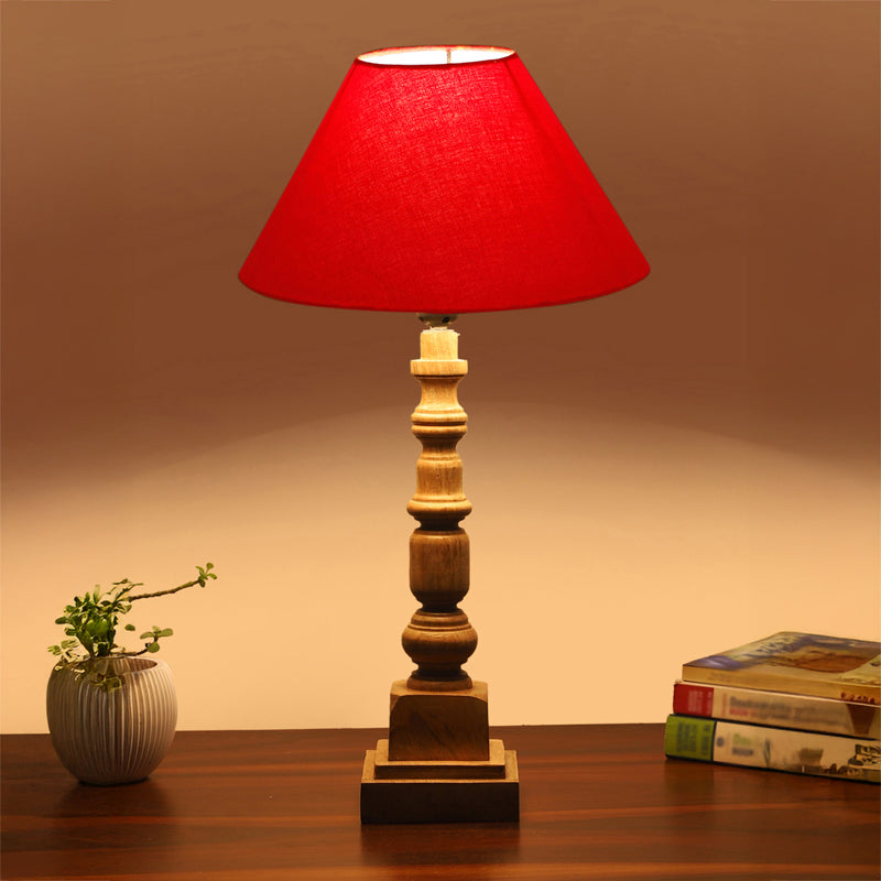 Cotin II Arbor Wooden Table Lamp - Red,Brown
