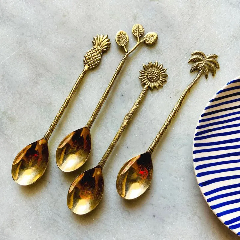 Lesa Decorative Brass Spoon - Set Of four media 3