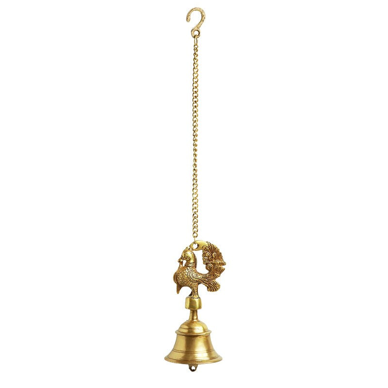 Mayura Kala Hand-Etched Brass Hanging Bell media 5