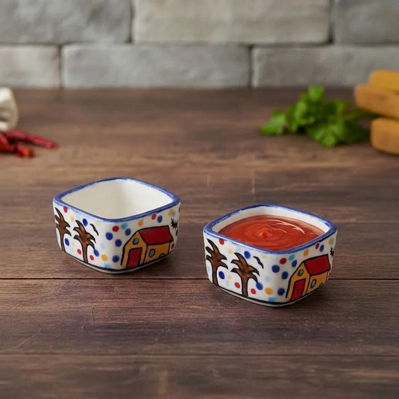 Culinova Ceramic Dip Bowls (Multicolor ,35 mL Each) - Set Of Two media 1