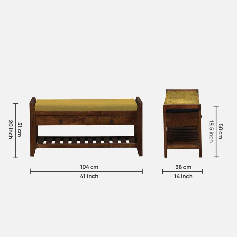 Harbor Nest Mango Wood Shoe Rack - Yellow media 10
