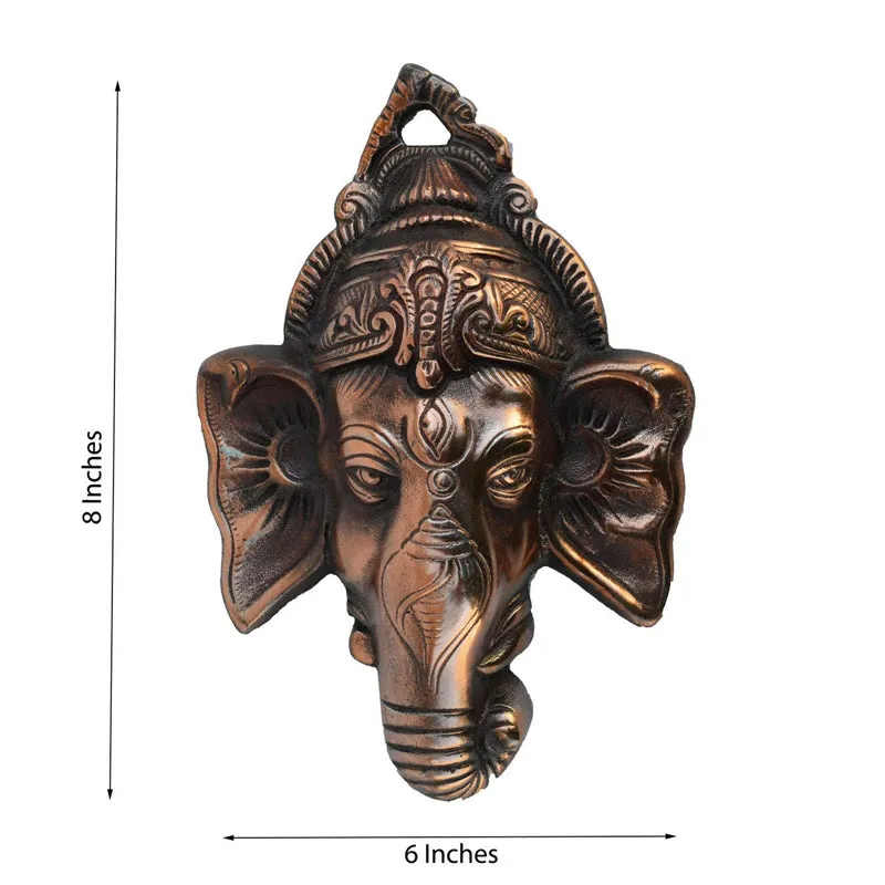 Antique Vigneshawara Religious Metal Wall Accent media 5
