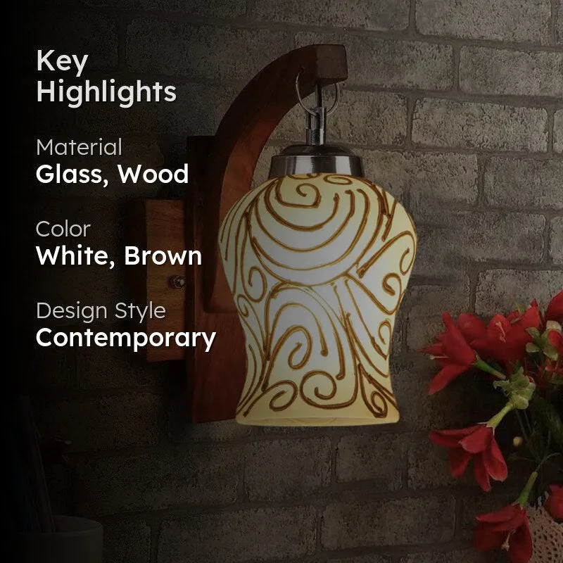 Dila Forma Mosaic Glass & Wooden Wall Lamp media 2
