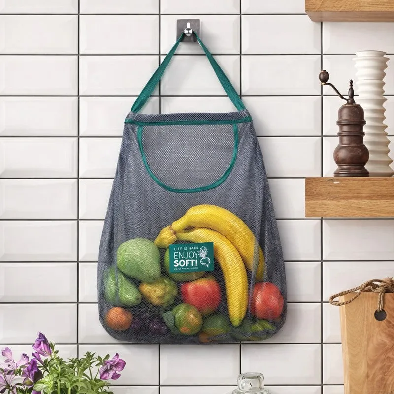 Eco-Friendly Green Mesh Kitchen Storage Bag media 3