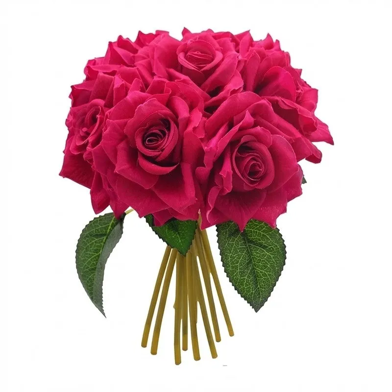 Aurielle Rose Fabric Artificial Flower - Dark Pink media 3
