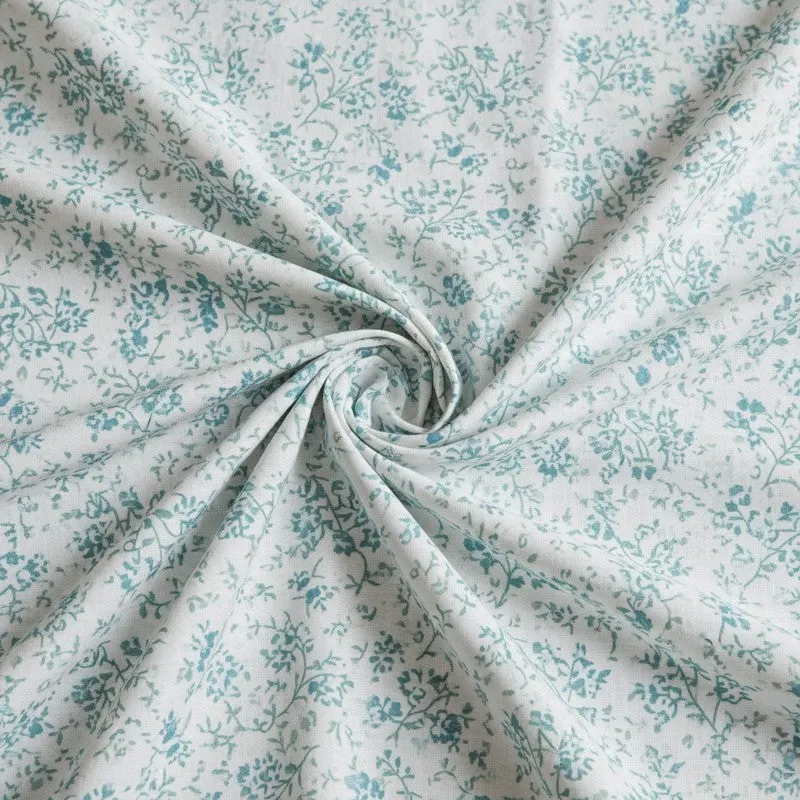 Peila Floral Cotton Bedsheet (Blue) - 180 TC media 5