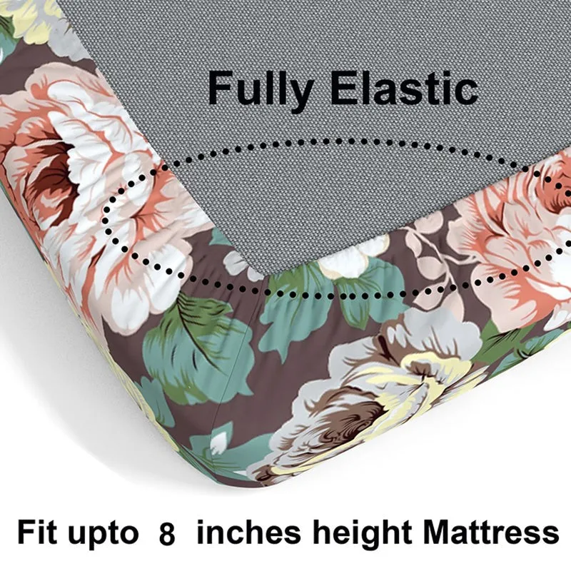 Vintage Rose Jardin Floral Microfiber Microfiber Bedsheet - 150 GSM media 5