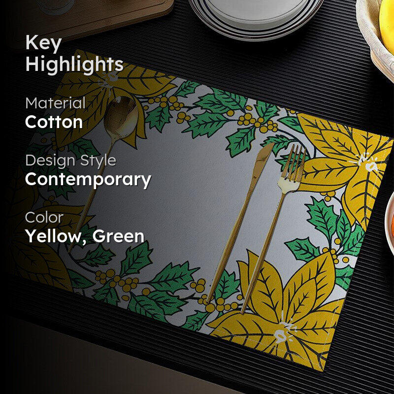Acora Floral Placemat (Yellow) - Set of Six media 2