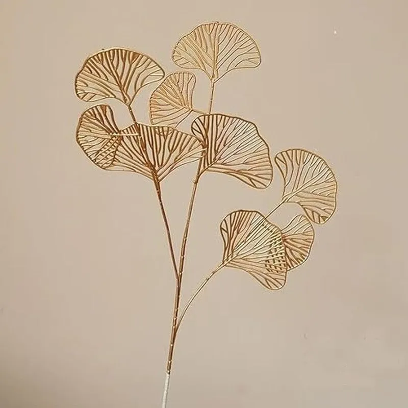 Golden Wishes Polyester Artificial Flower Sticks - Set Of Two media 3