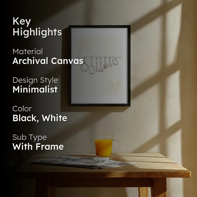 Linear Tool Archival Canvas Wall Art - Black media 2