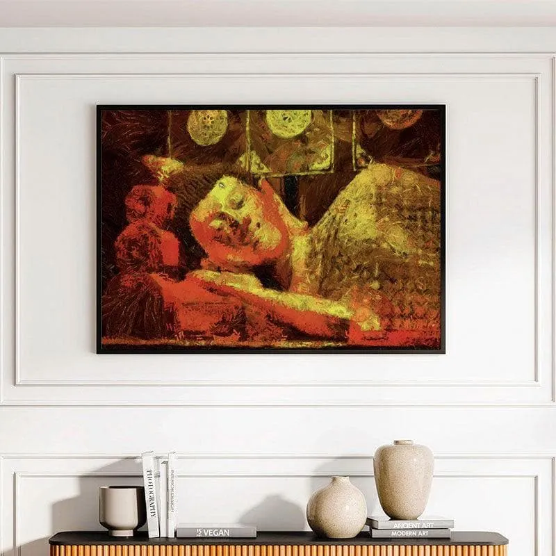 Serene Buddha Painting - Black Frame media 1