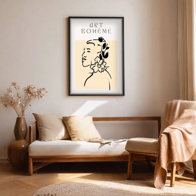 Serene Florals Canvas Wall Painting With Black Frame media 1