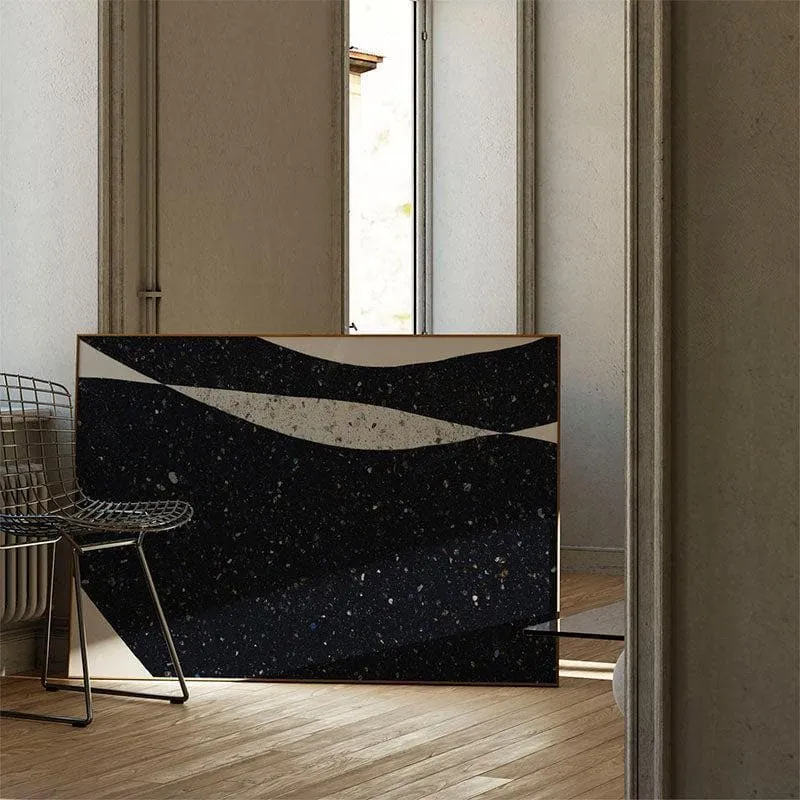Modern Landscape Canvas Painting - Black Frame media 3