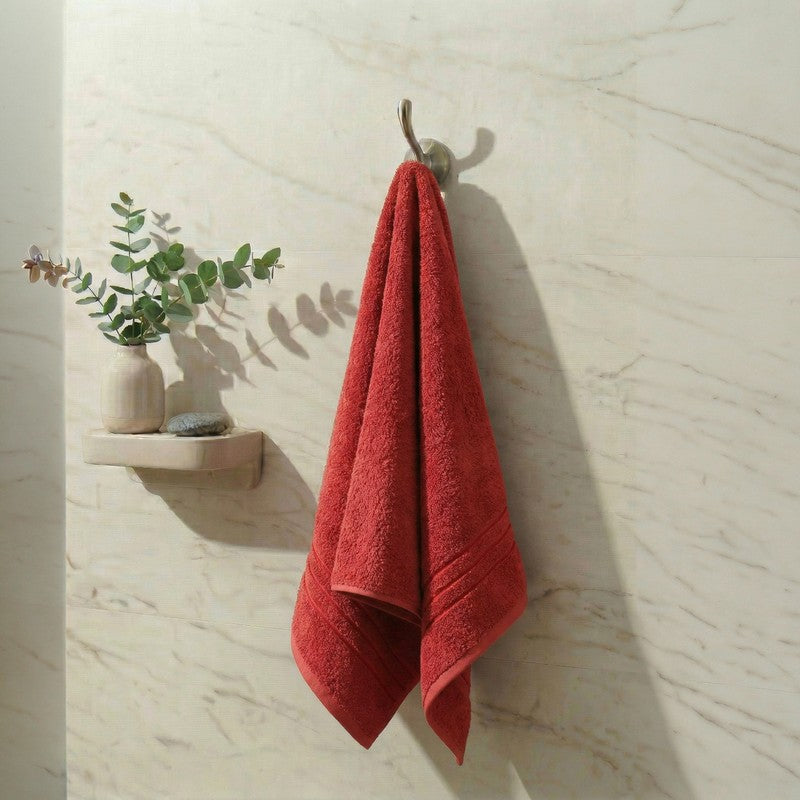 Monte Carlo Dry Muse Pure Cotton Bath Towel - Orange - 60 x 120 cms