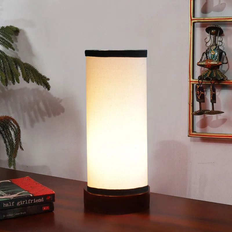 Mirza Tower Wooden Table Lamp - Black,White media 1