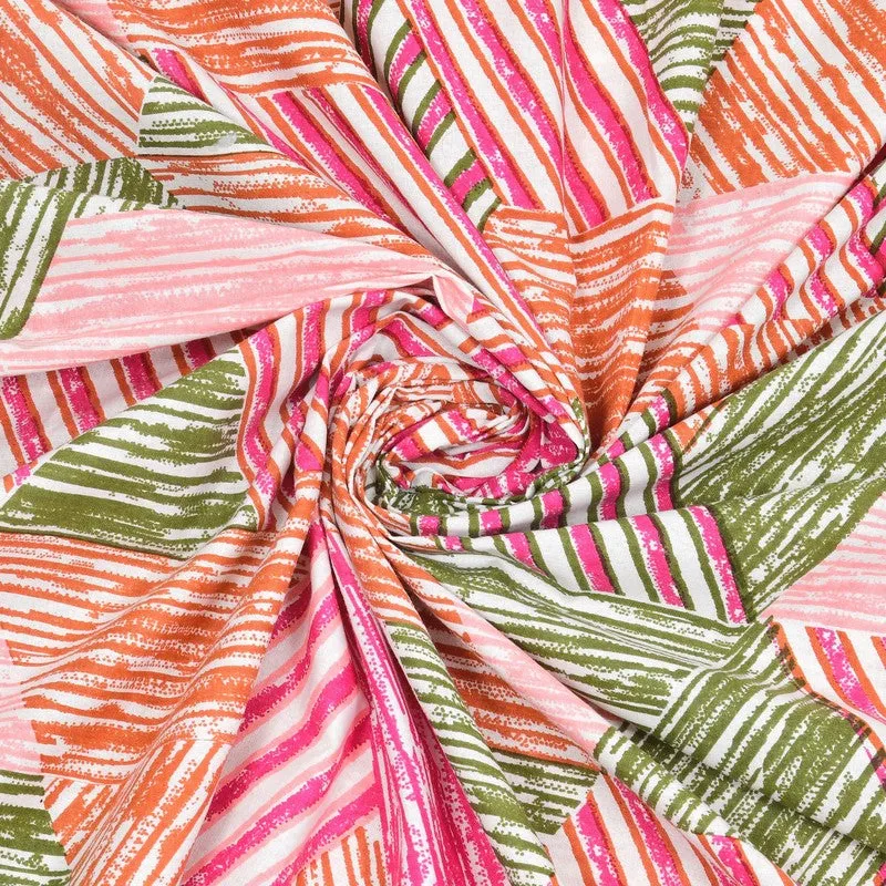 Softio Cotton Bedsheet (Pink,Green) - 240 TC media 6