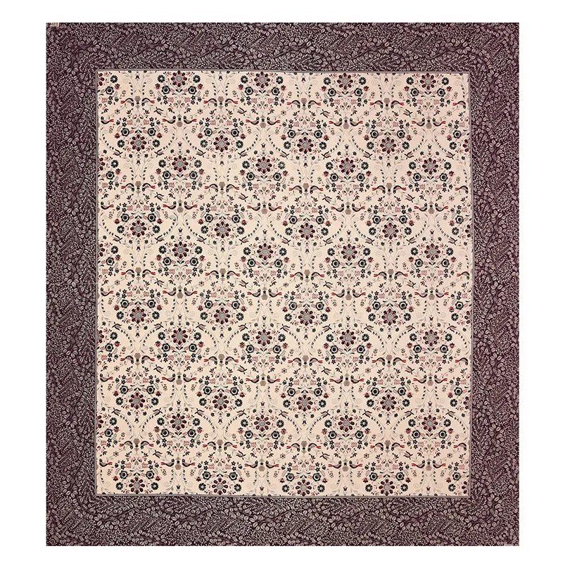 Aasiya Ethnic Cotton Bedsheet (Purple,Beige) - 180 TC media 5
