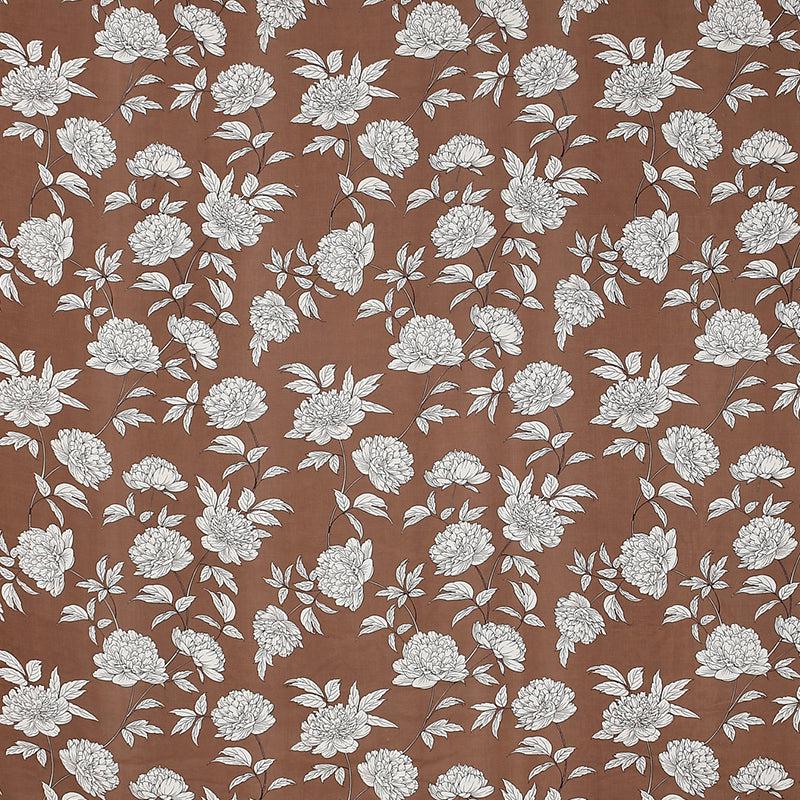 Petunia Floral Fitted Microfiber Bedsheet (Coffee Brown) - 140 GSM media 5