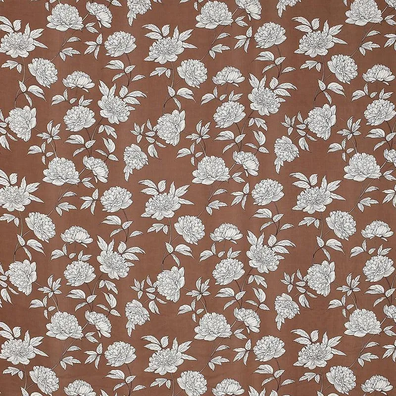 Petunia Floral Fitted Microfiber Bedsheet (Coffee Brown) - 140 GSM media 5