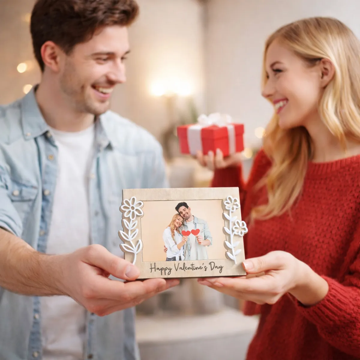 ElegantFlora MDF Photo Frame - Beige media 3