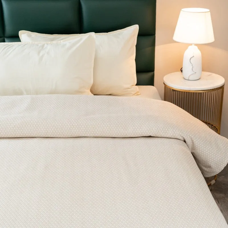 Axis Loom Cotton Bedsheet (Beige)- 300 TC media 4