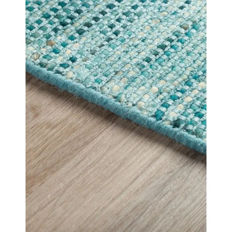 Lasumi Hand Woven Wool Rug - Teal media 4