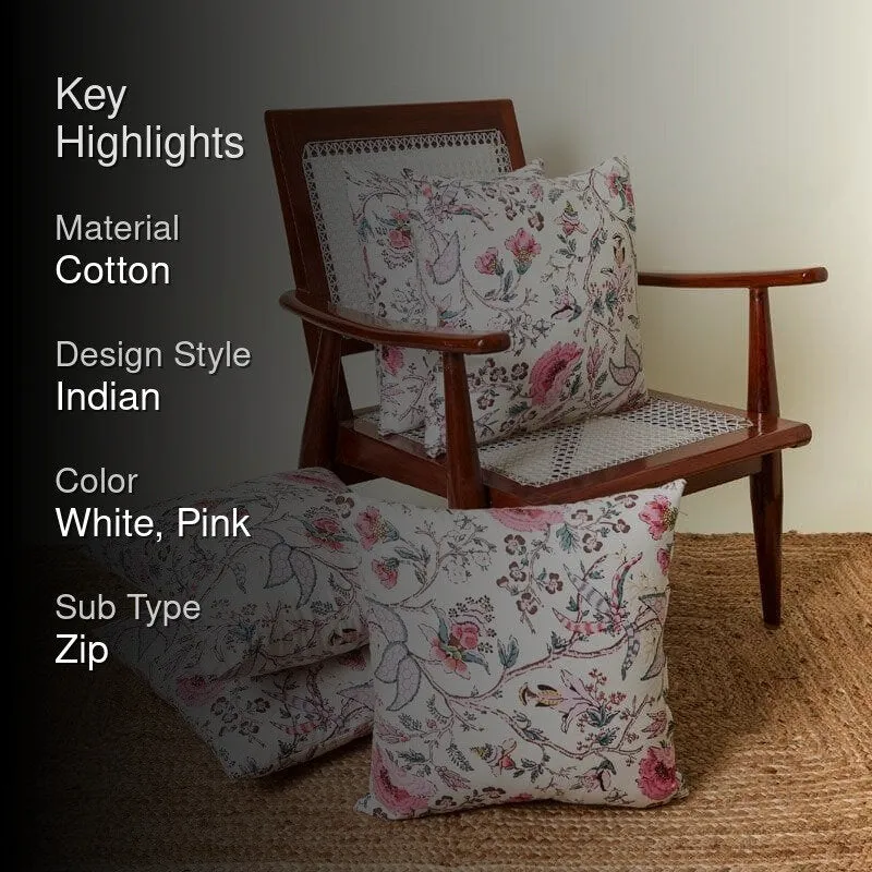 Lushlie Blooms Cushion Cover (Pink) - Set Of Five media 2
