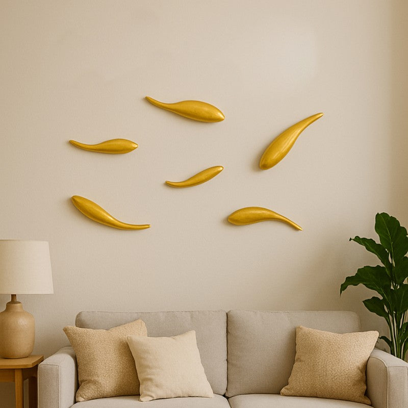 CoralFin Aluminium Wall Accents - Set Of Six