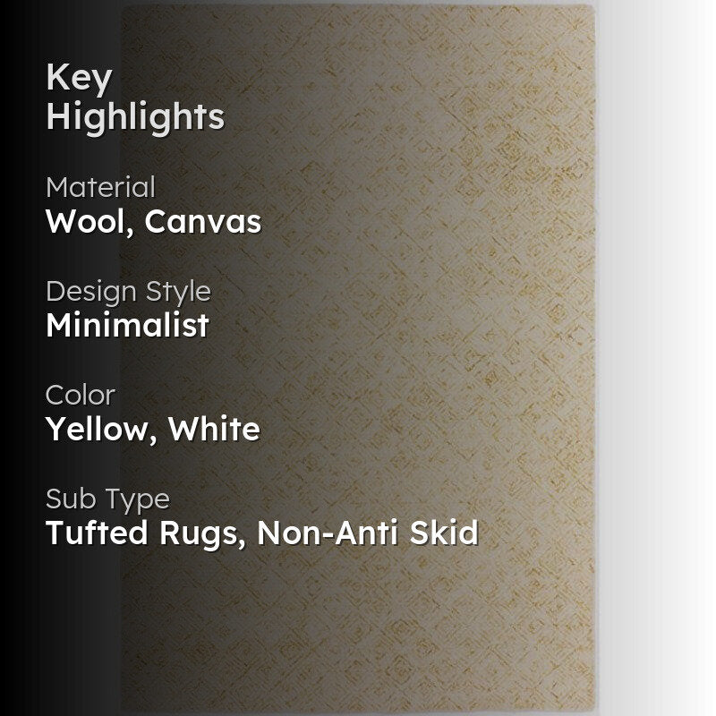 Timeless Textures Hand Tufted Wool Rug - Mustard & White media 2